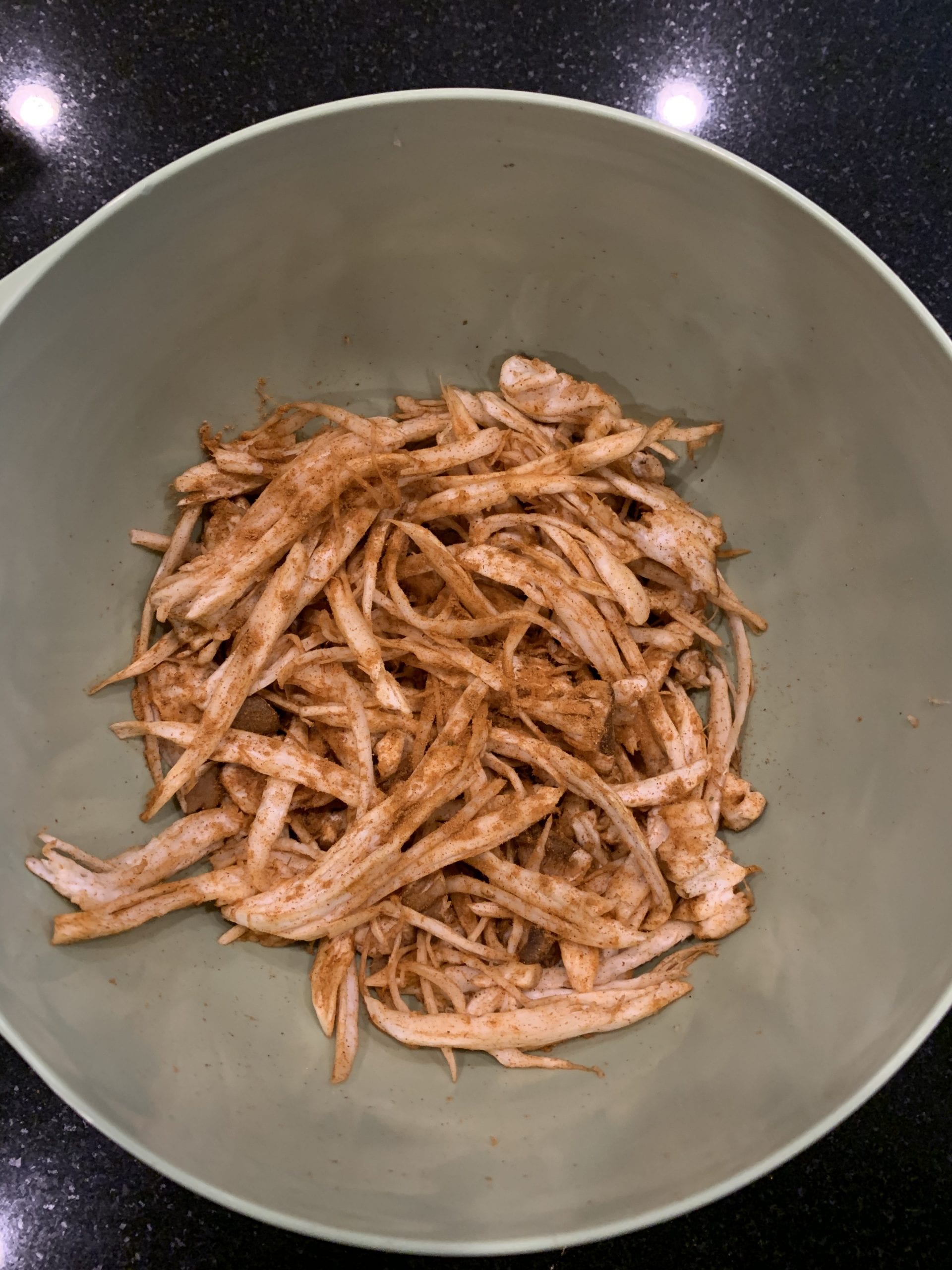 Spiced Shredded king oyster mushrooms The Plant based dad