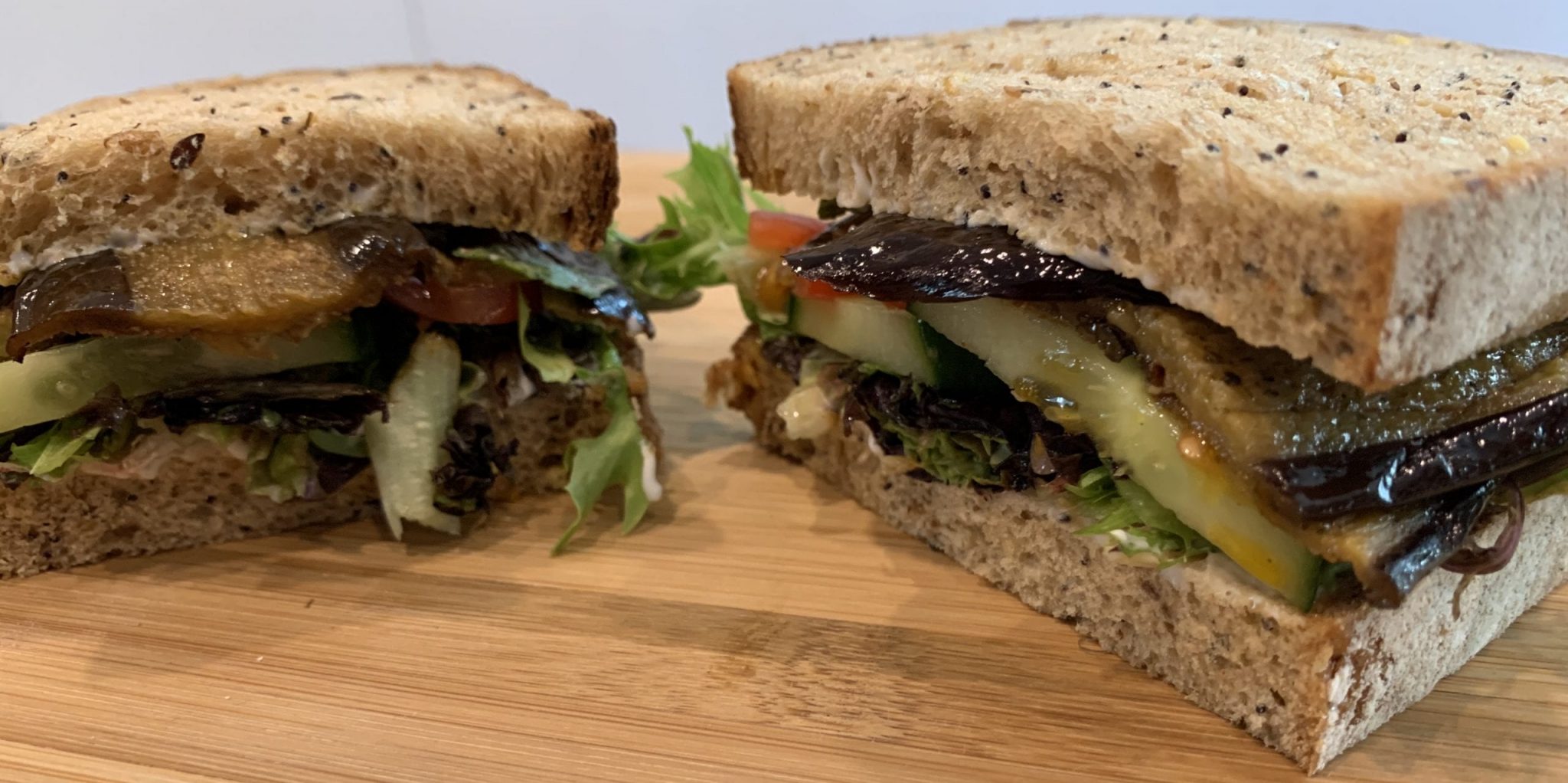 Roasted Aubergine Sandwich - The Plant based dad